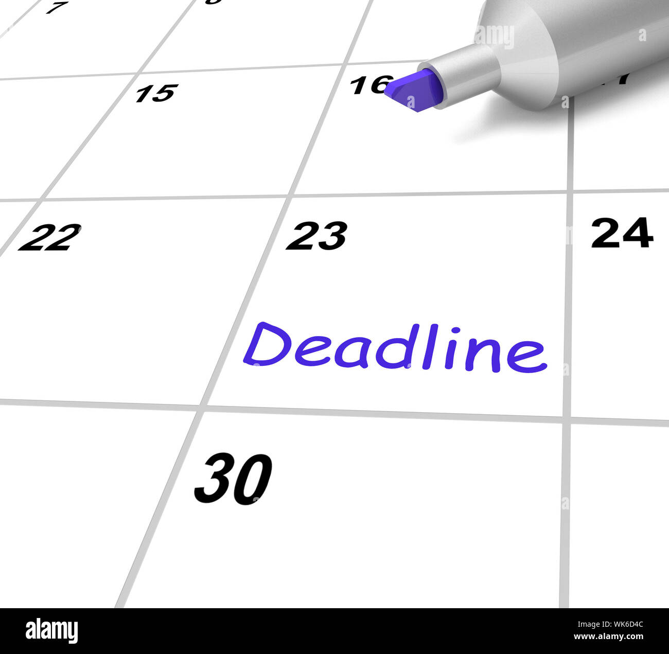 Deadline Calendar Meaning Target And Due Date Stock Photo Alamy