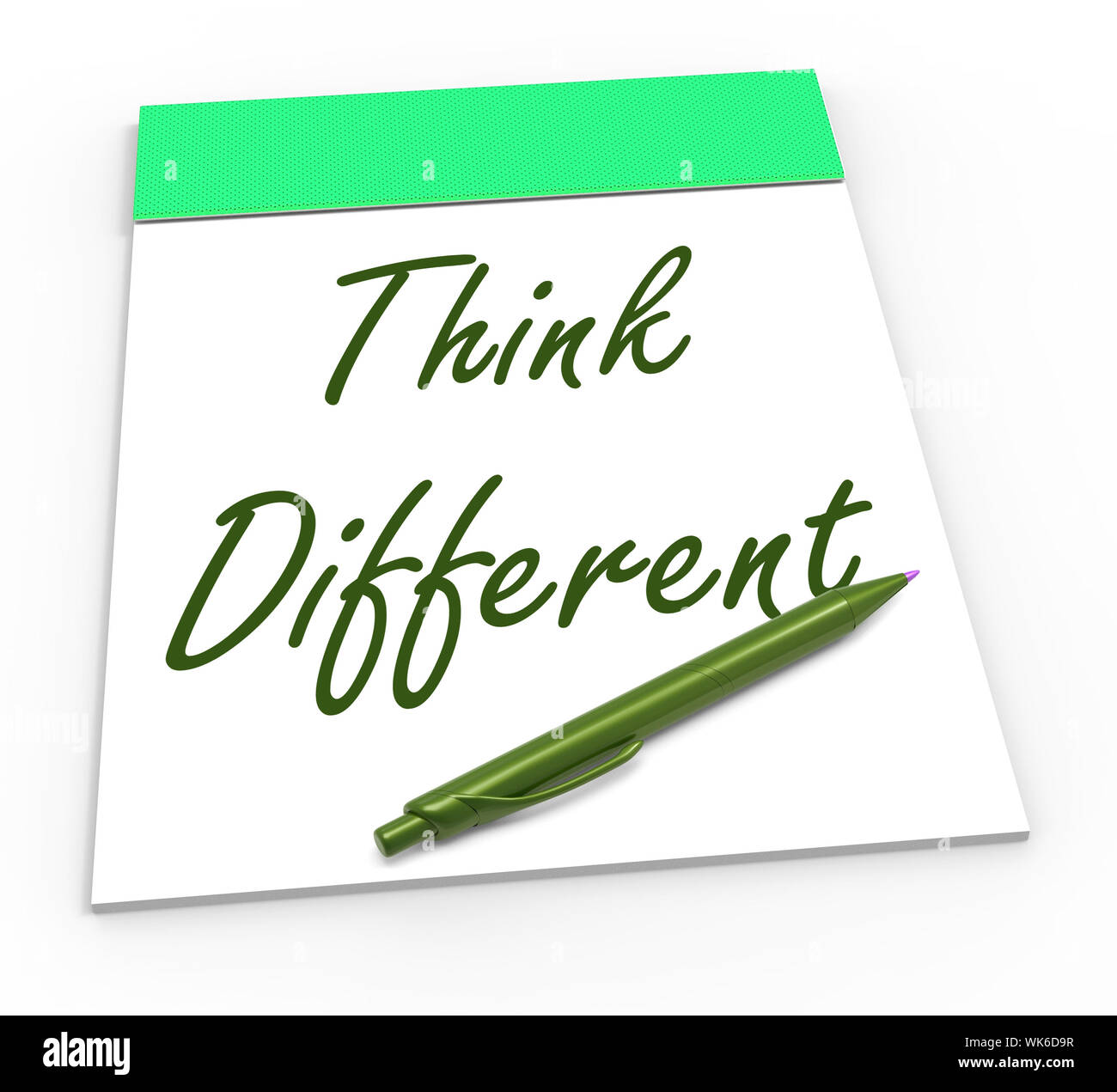 Think Different Notepad Meaning Original Thoughts Or Changing Opinion Stock Photo Alamy