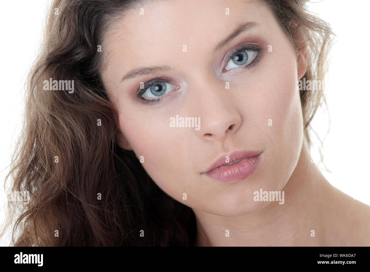 Nice fashion girl posing on light background Stock Photo