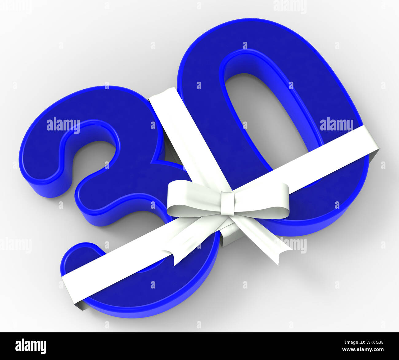 Number Thirty With Ribbon Showing Surprise Birthday Party Or Event ...