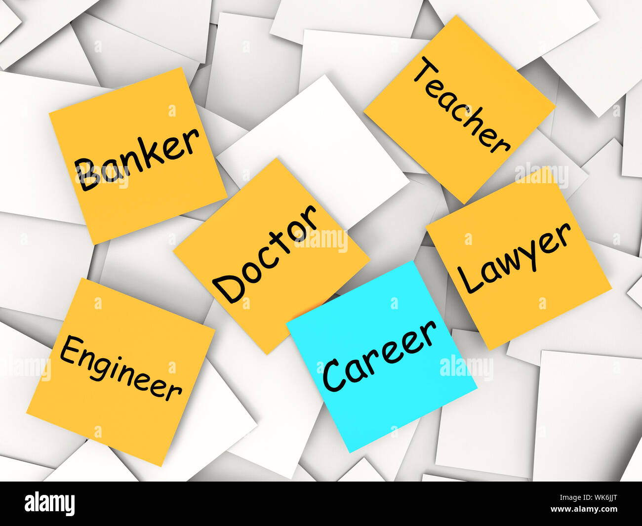 Career Post-It Note Meaning Occupation And Employment Stock Photo