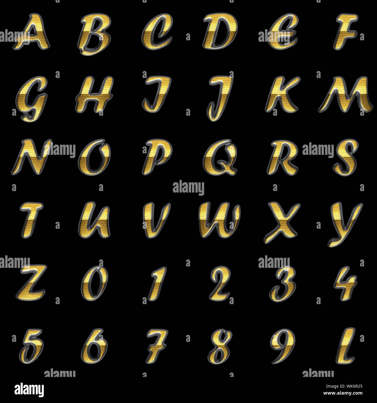 golden alphabet set on black background Stock Photo - Alamy
