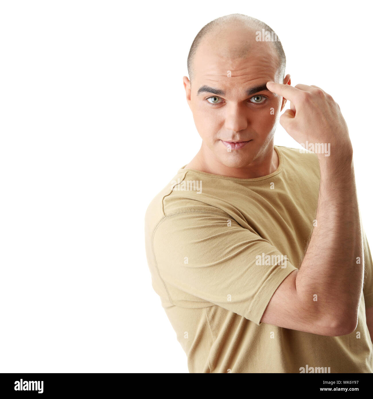 Man With Funny Facial Expression Isolated Stock Photo Alamy