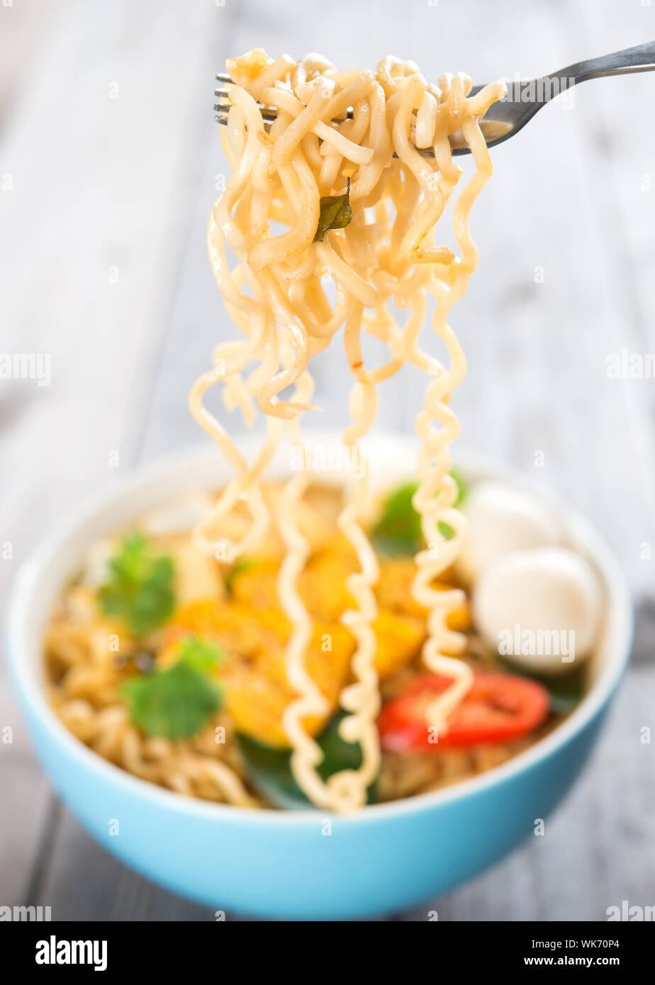 Hot and spicy instant noodles soup, in curry flavour Stock Photo Alamy
