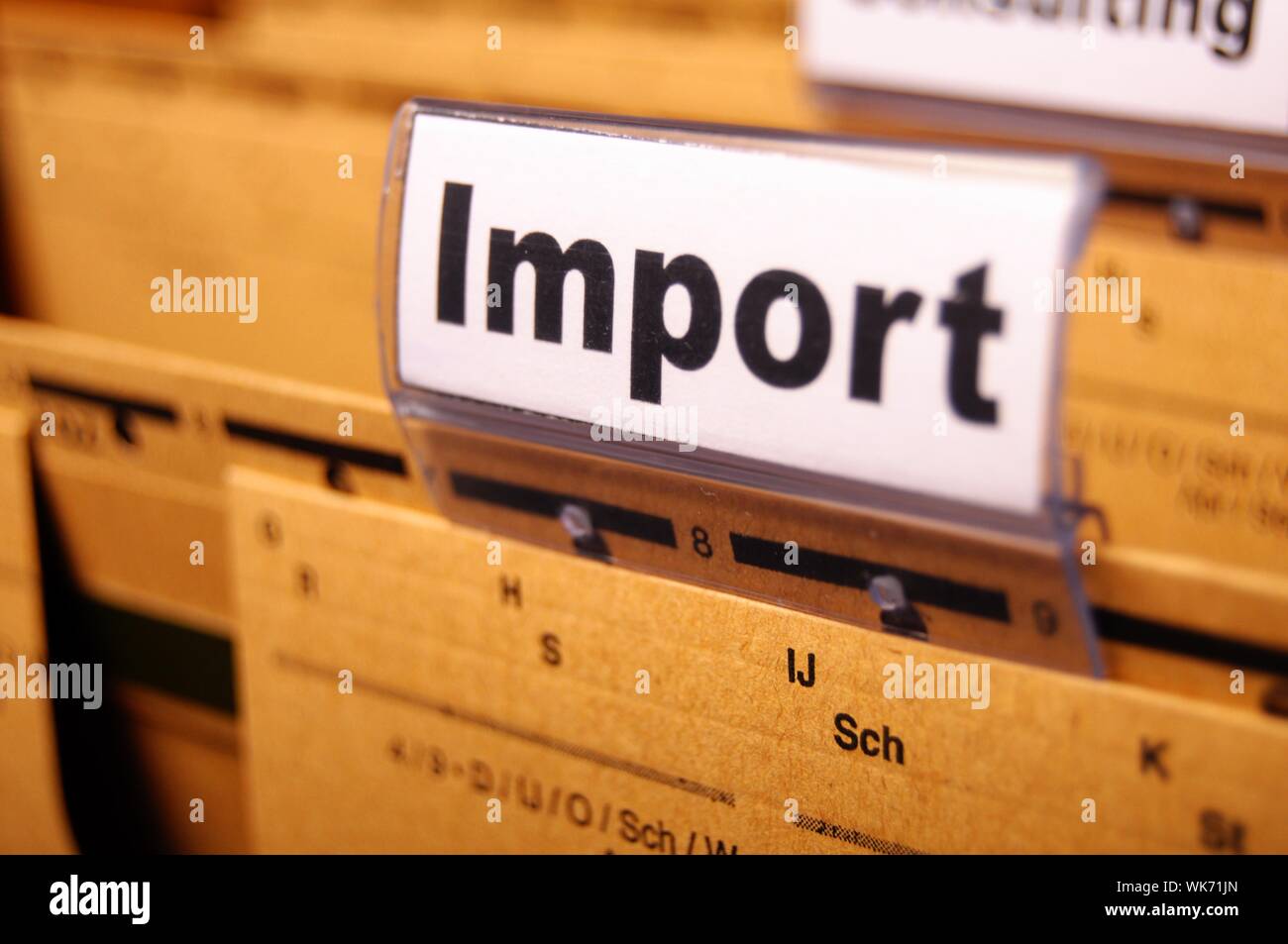 import word on business office folder showing internation trade or globalisation concept Stock Photo