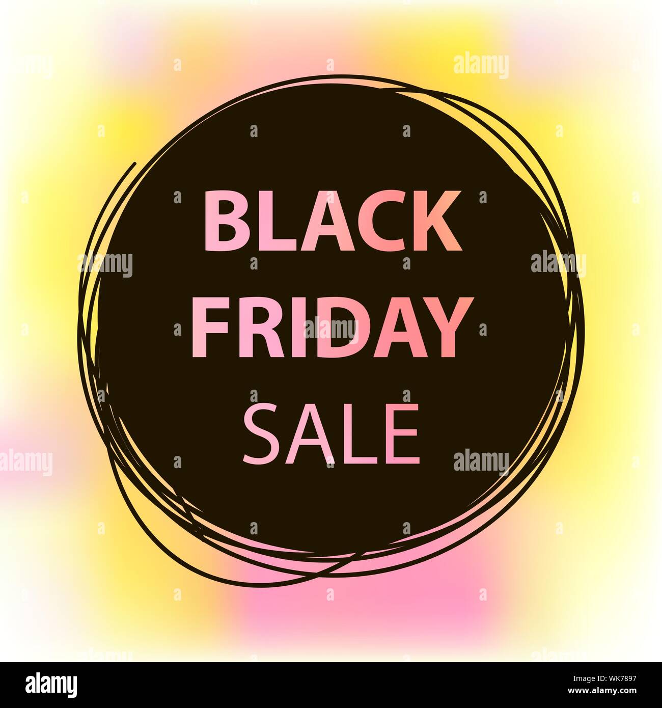 Colored Doodle sale tag. Black friday Sale banner Stock Vector