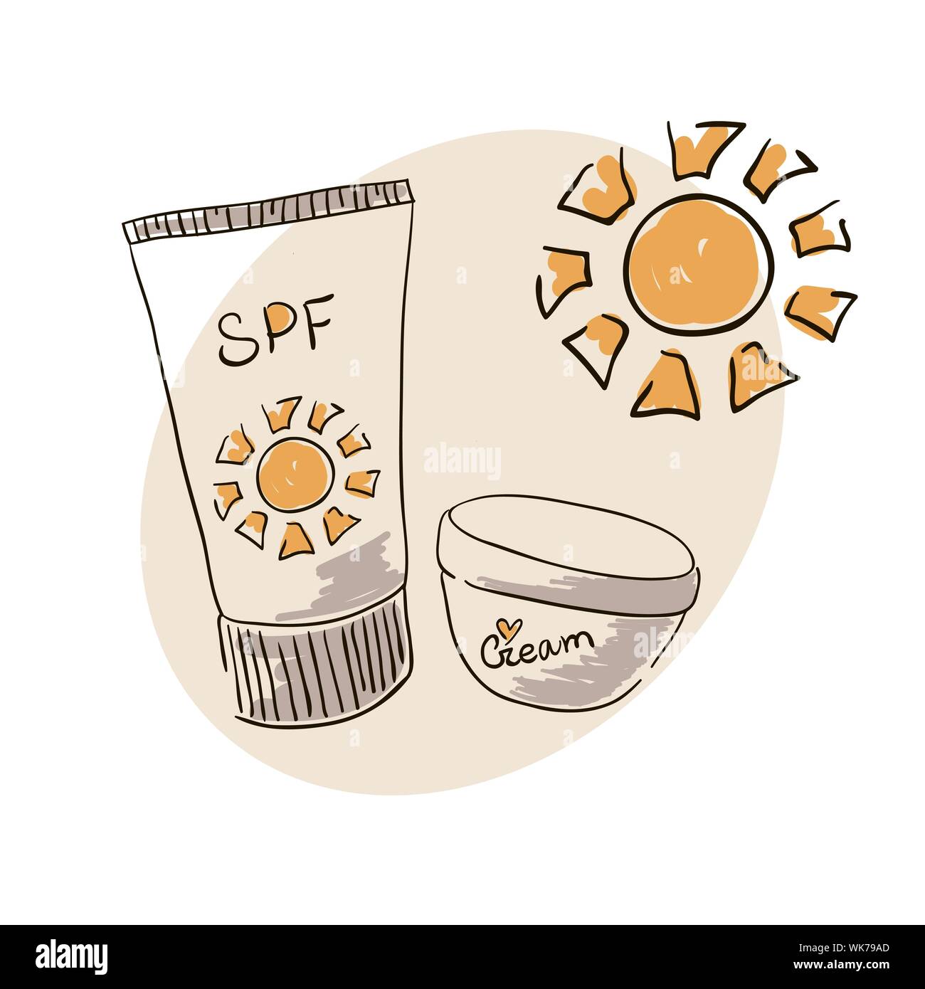 Woman applying sunscreen  Stock Illustration 50100217  PIXTA