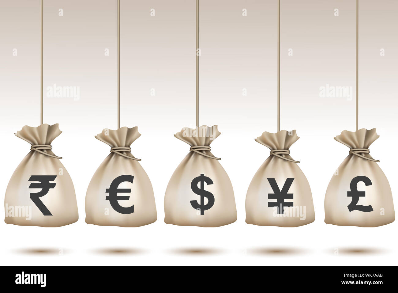illustration of hanging money bags Stock Photo