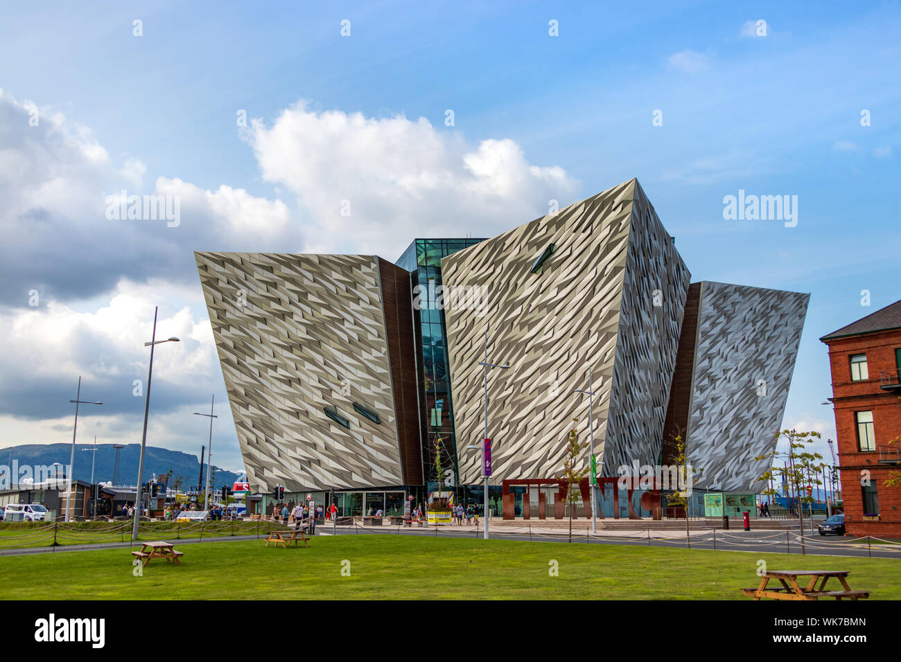 Belfast, Northern Ireland, UK - August 1th, 2019: The Titanic museum in Belfast, Northern Ireland, UK. Stock Photo