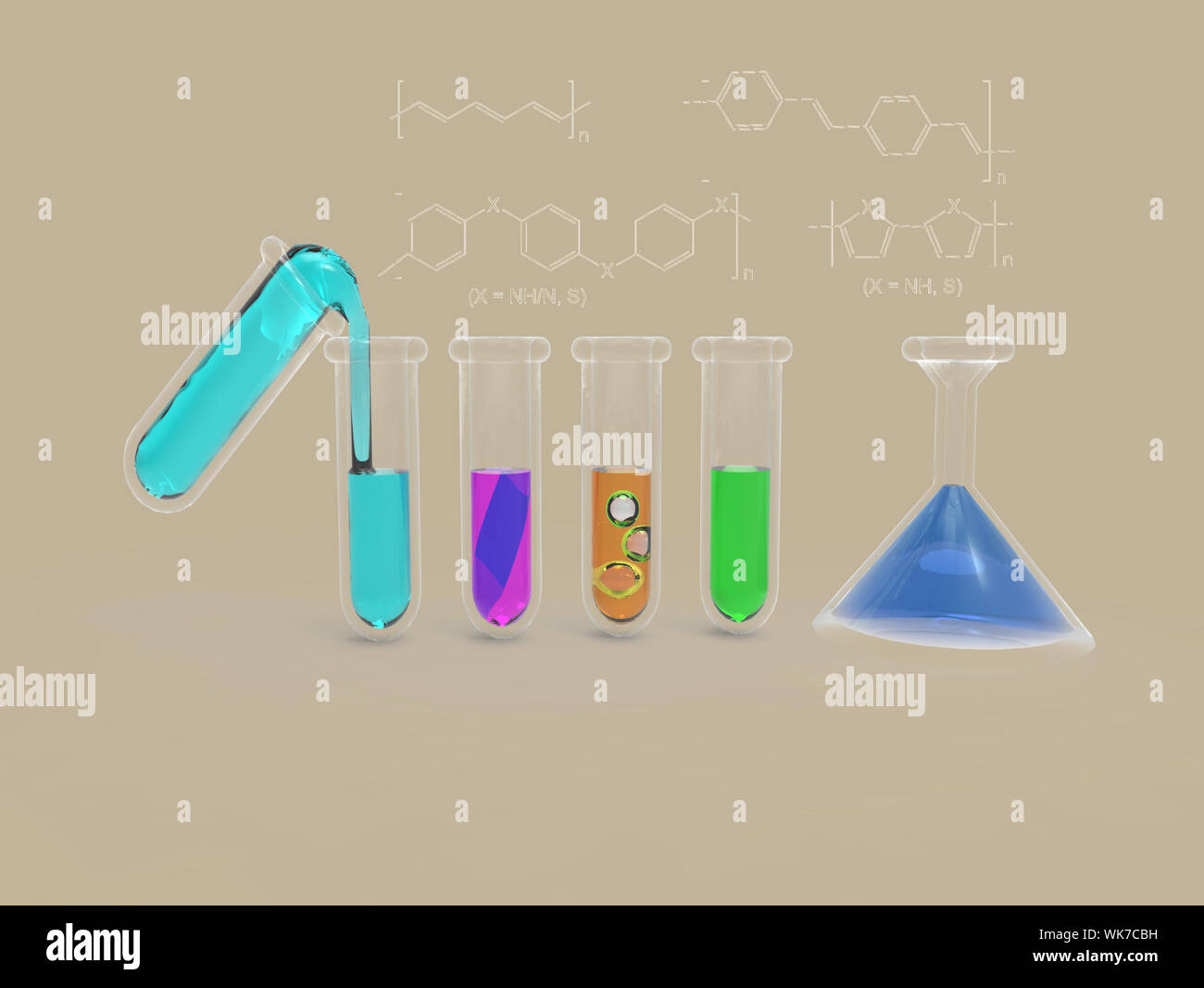 Illustration of a test tube Science with a flamboyant Stock Photo Alamy