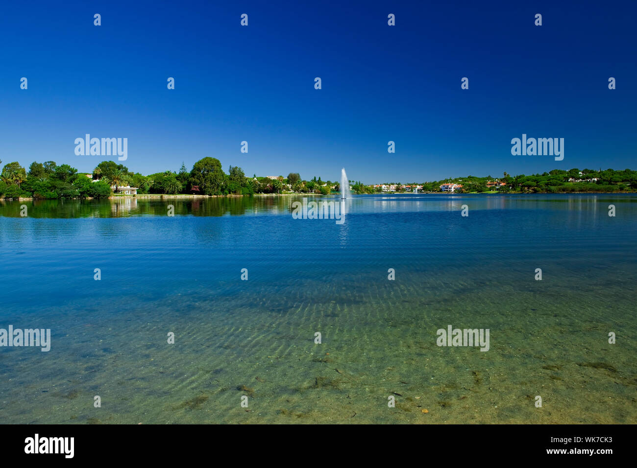 Landscape picture of a beautiful artificial laggon Quinta do Lago
