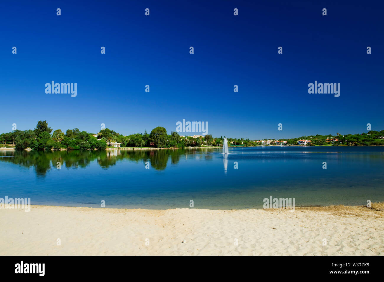 Landscape picture of a beautiful artificial laggon Quinta do Lago