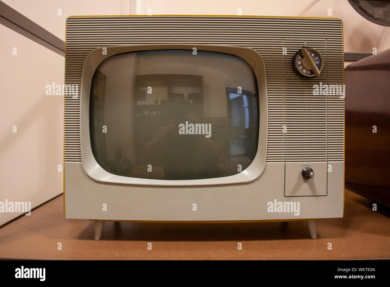 Vintage Television Old Tv Oldfashioned Television Close Up. Old Grungy