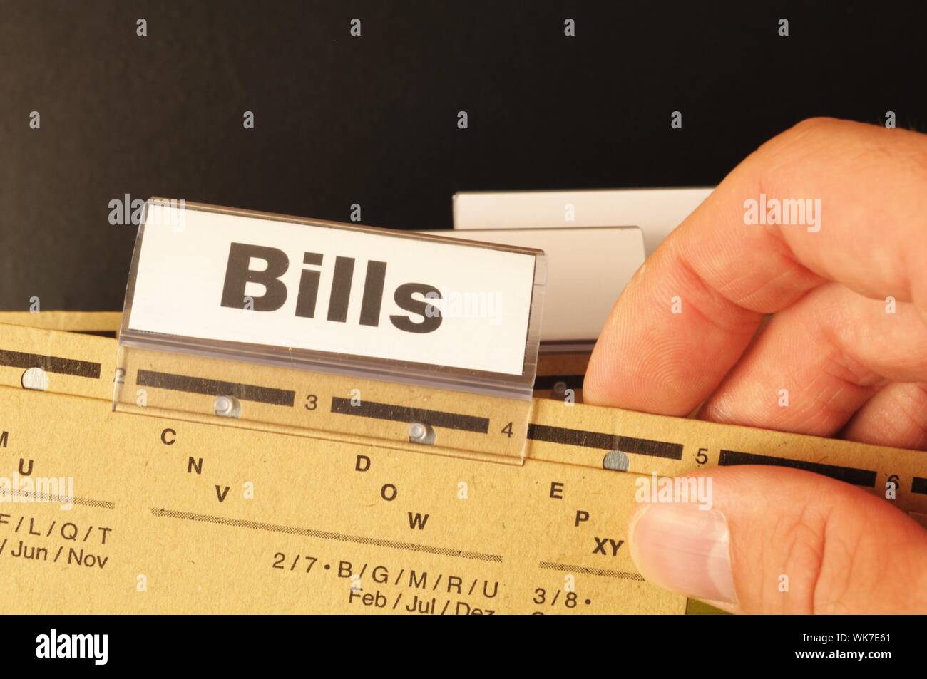 bill or bills word on paper riders showing payment or debts concept ...