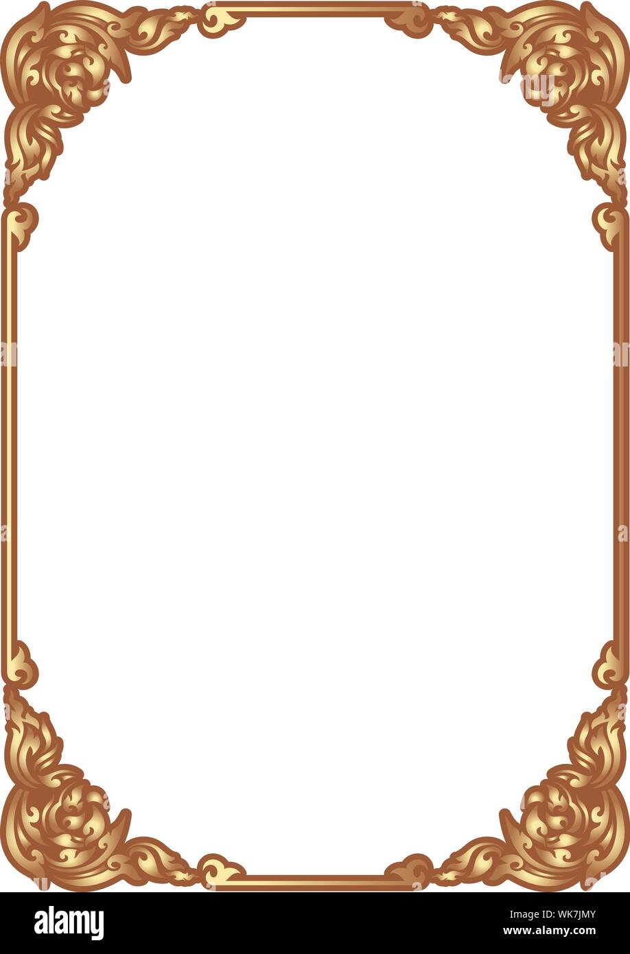 vertical shine golden color square Traditional vintage floral design