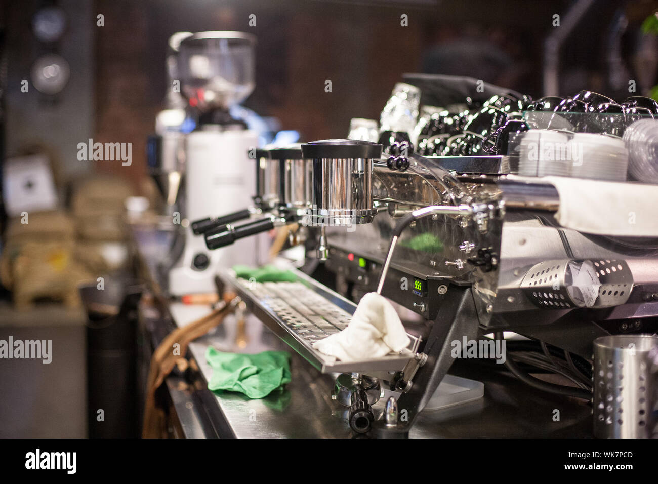 Espresso Maker On Coffee Shop Stock Photo Alamy
