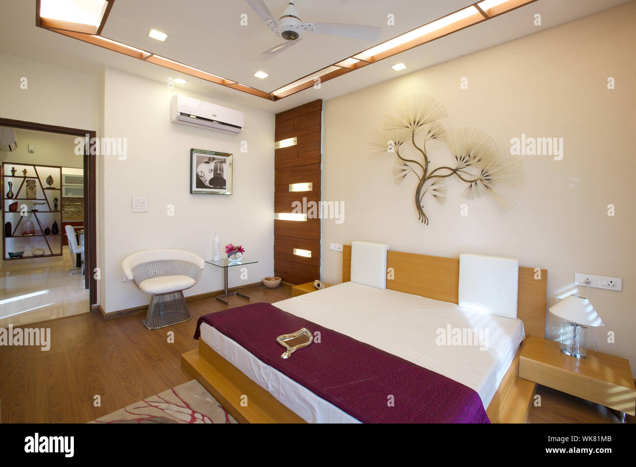 Interiors of modern bedroom Stock Photo