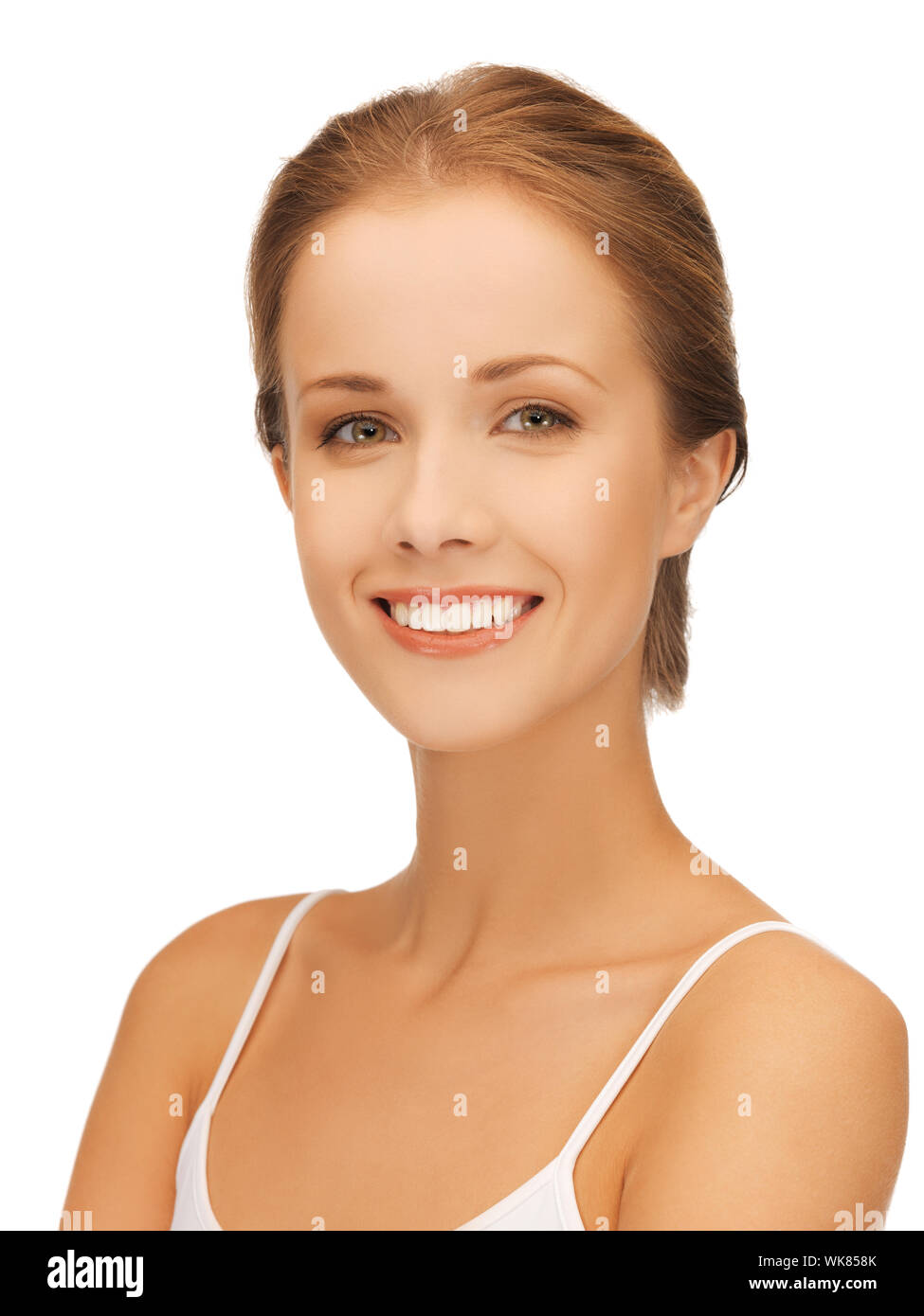 bright closeup portrait picture of beautiful woman Stock Photo - Alamy