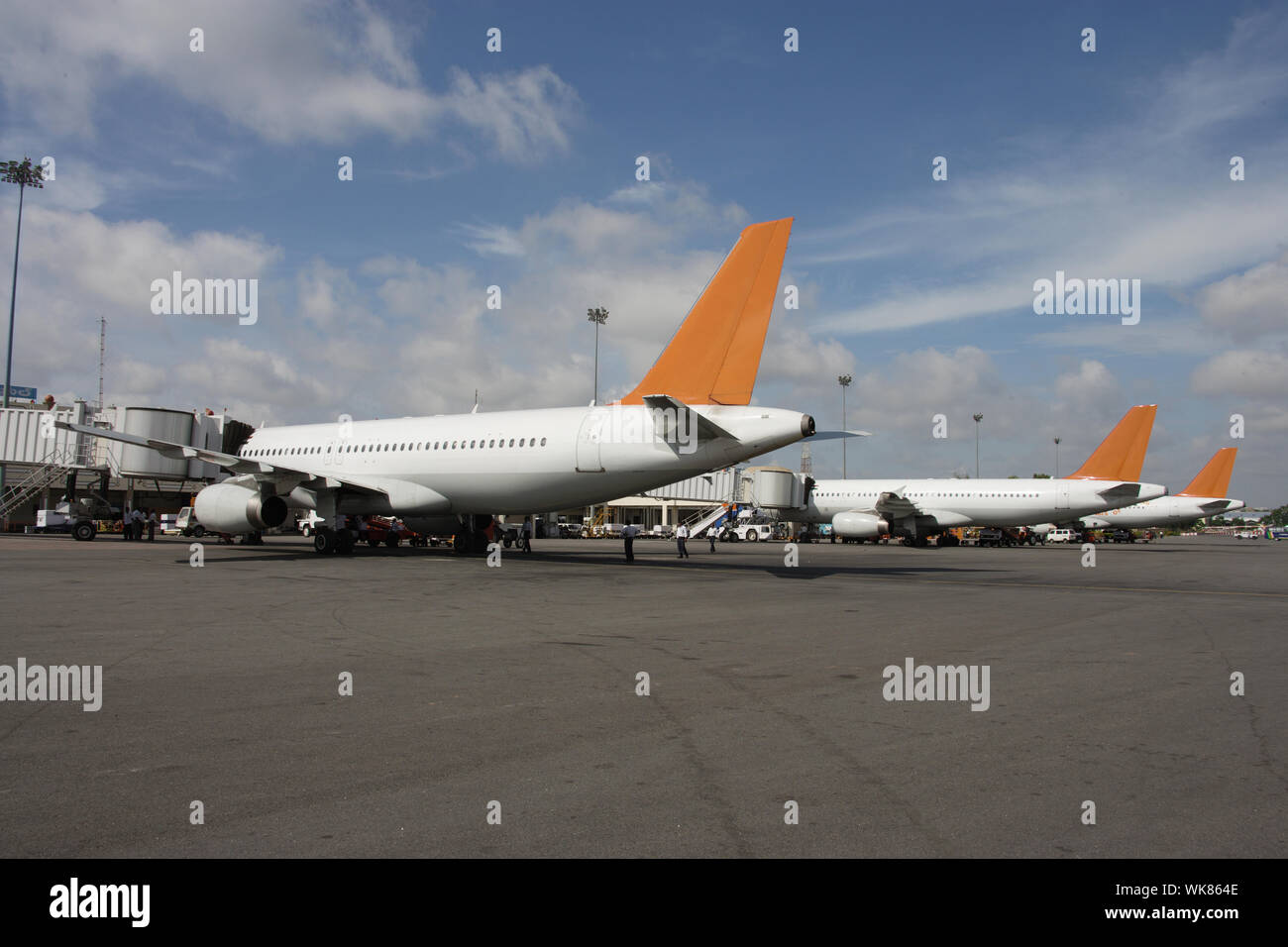 Airplanes at an airport, India Stock Photo