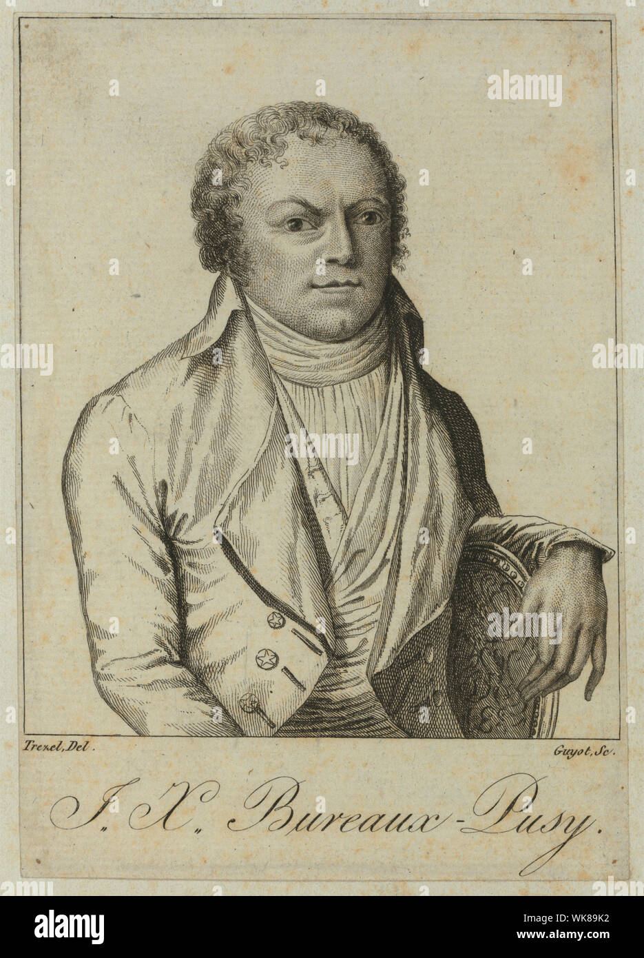J.X. Bureaux-Pusy; Half-length portrait of Jean Xavier Bureaux de Pusy ...