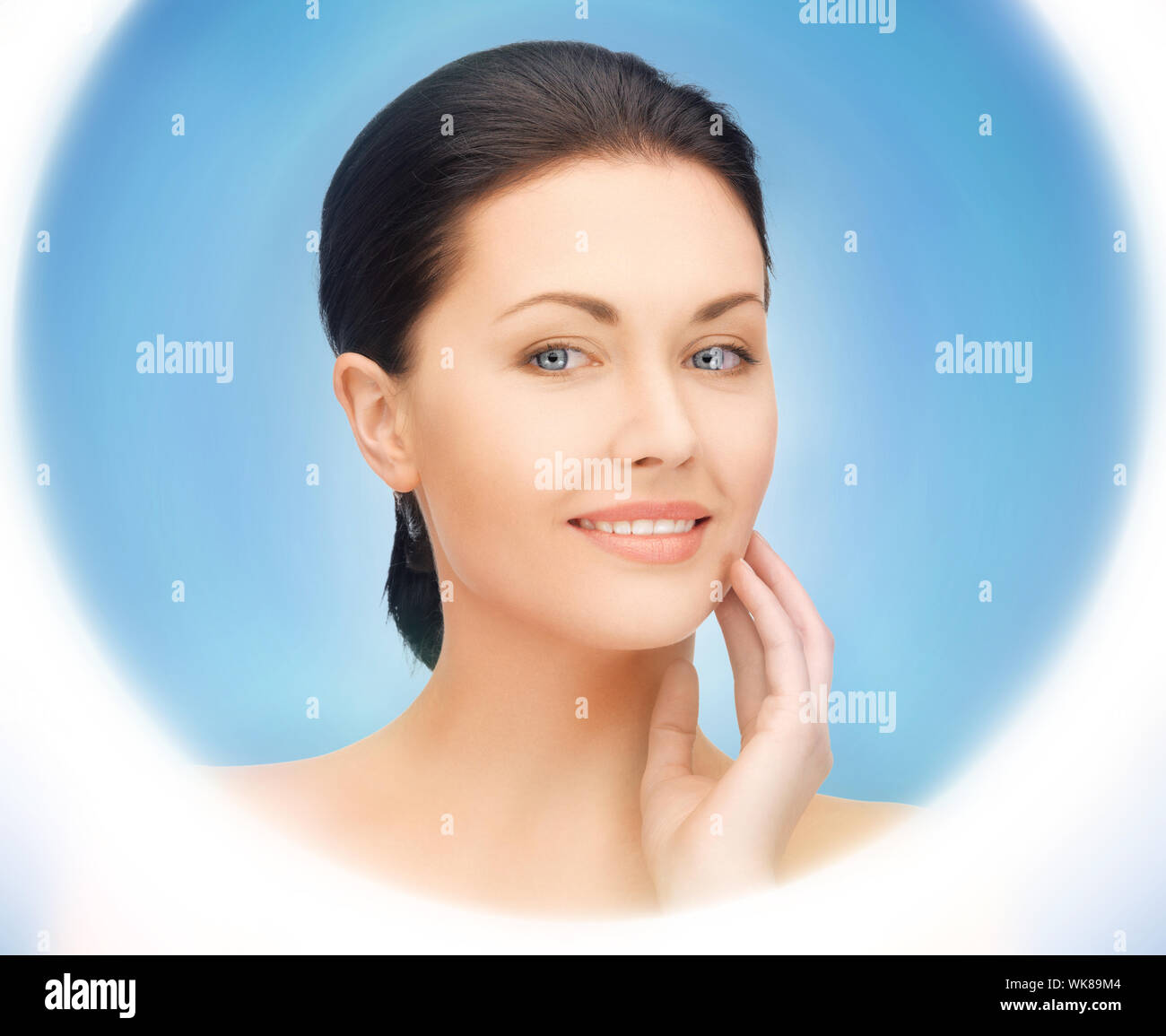 bright closeup portrait picture of beautiful woman Stock Photo - Alamy
