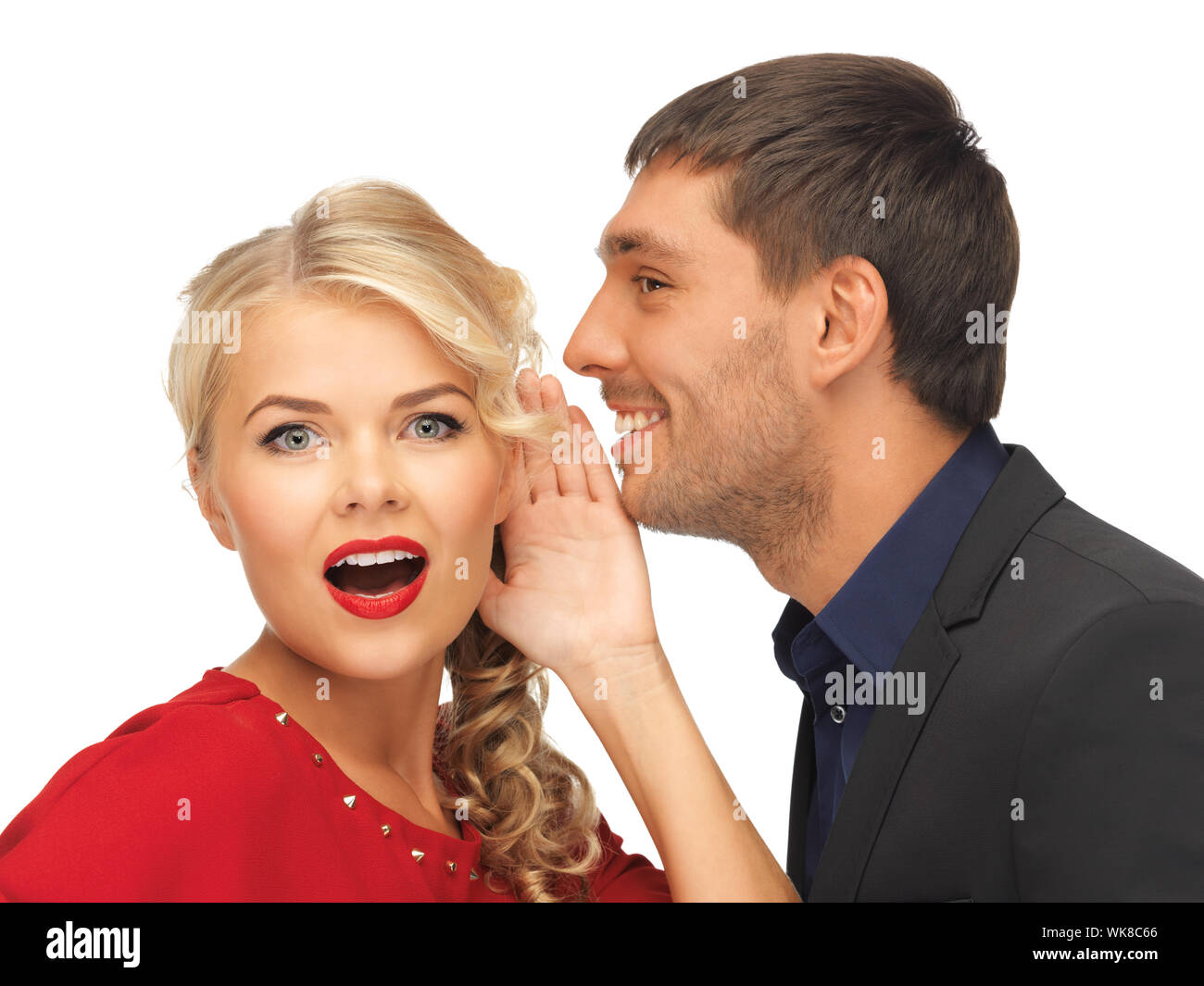 man and woman spreading gossip Stock Photo Alamy