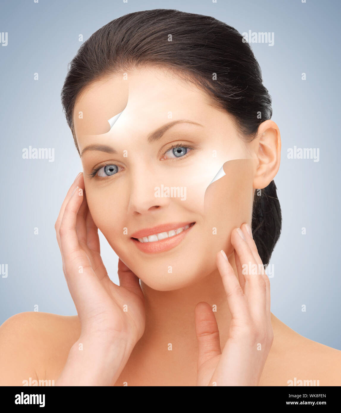 bright closeup portrait picture of beautiful woman in water Stock Photo ...
