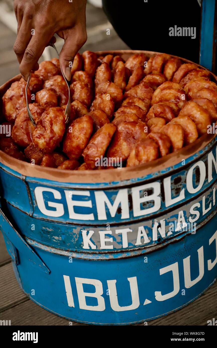 Gemblong. Fried glutinous rice buns from West Java, from a company of ...