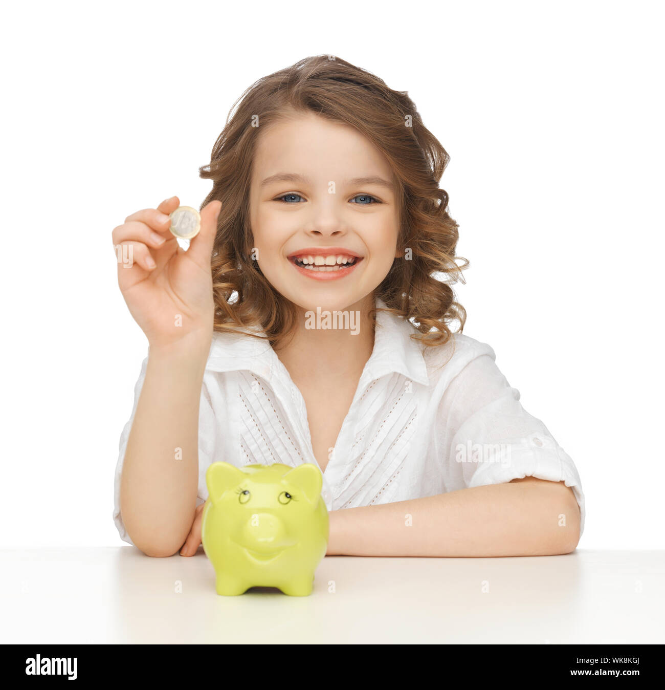 picture of beautiful girl with piggy bank Stock Photo - Alamy