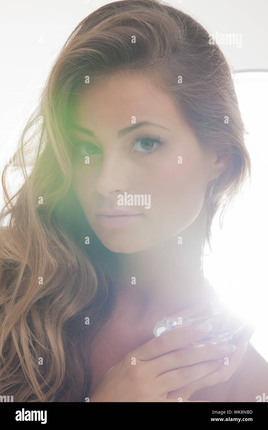 beautiful woman with diamond Stock Photo - Alamy