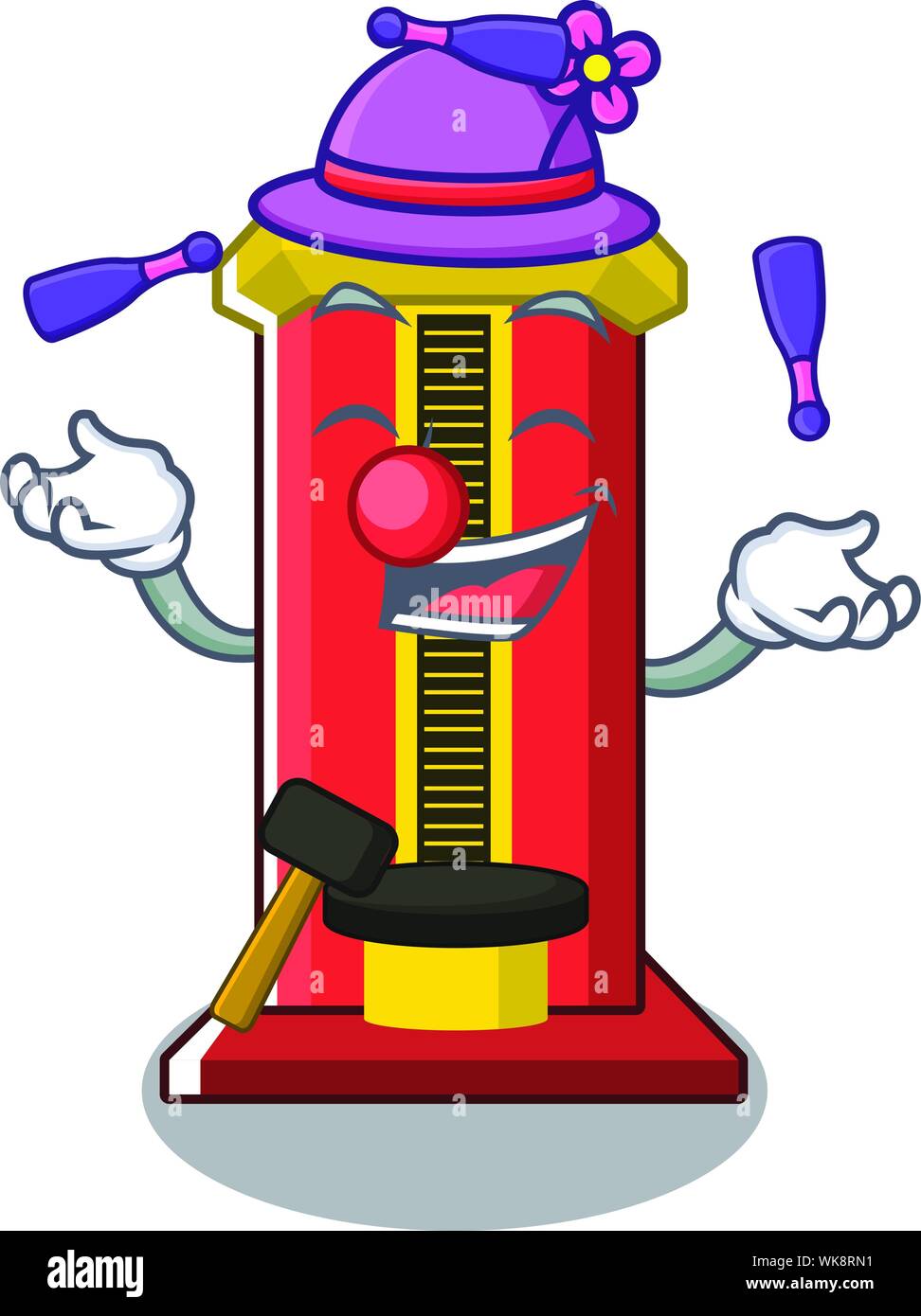 Juggling hammer game machine with the cartoon Stock Vector Image & Art