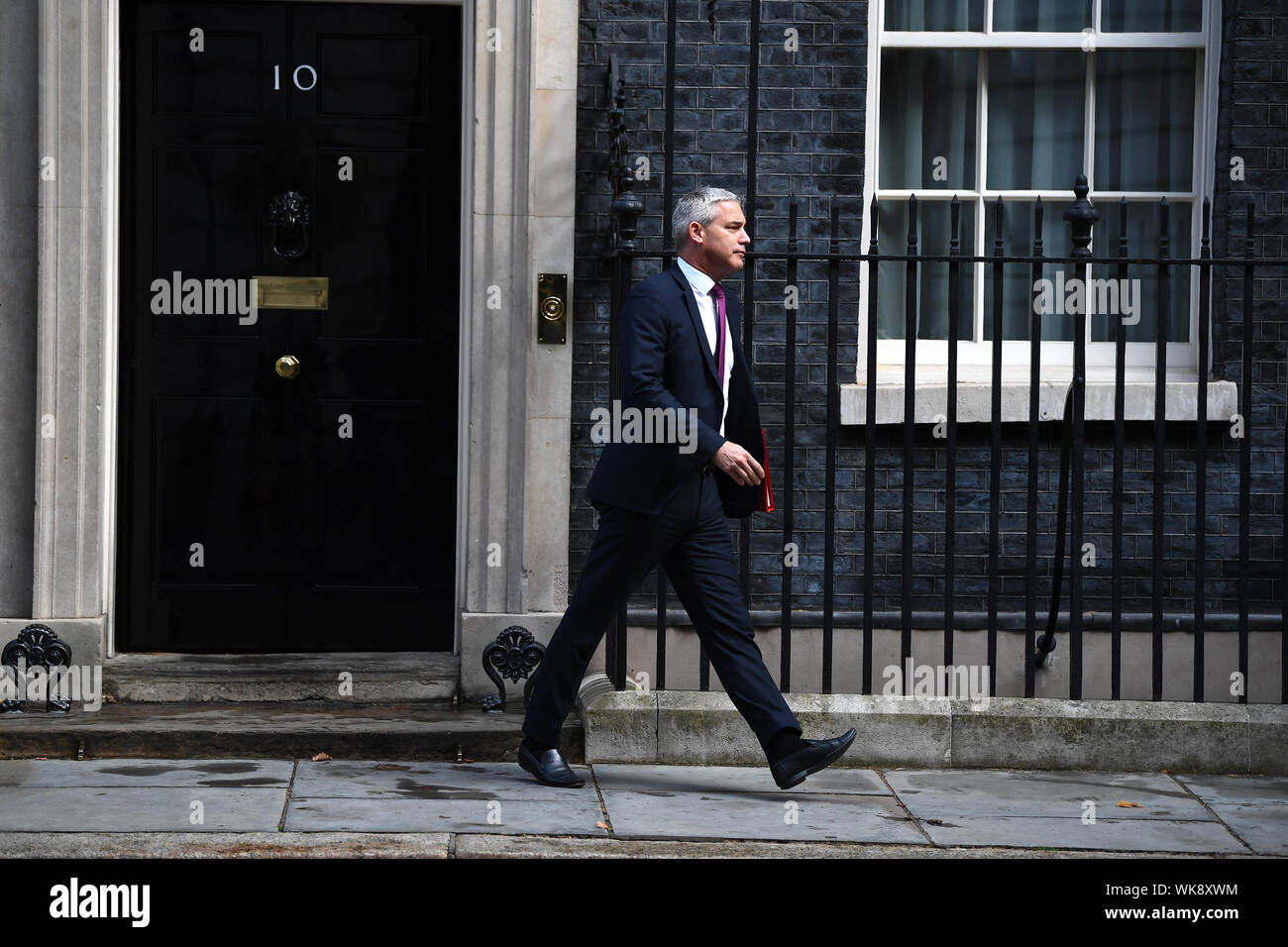 Brexit Secretary Stephen Barclay leaves following a cabinet meeting at 10 Downing Street, London. Stock Photo