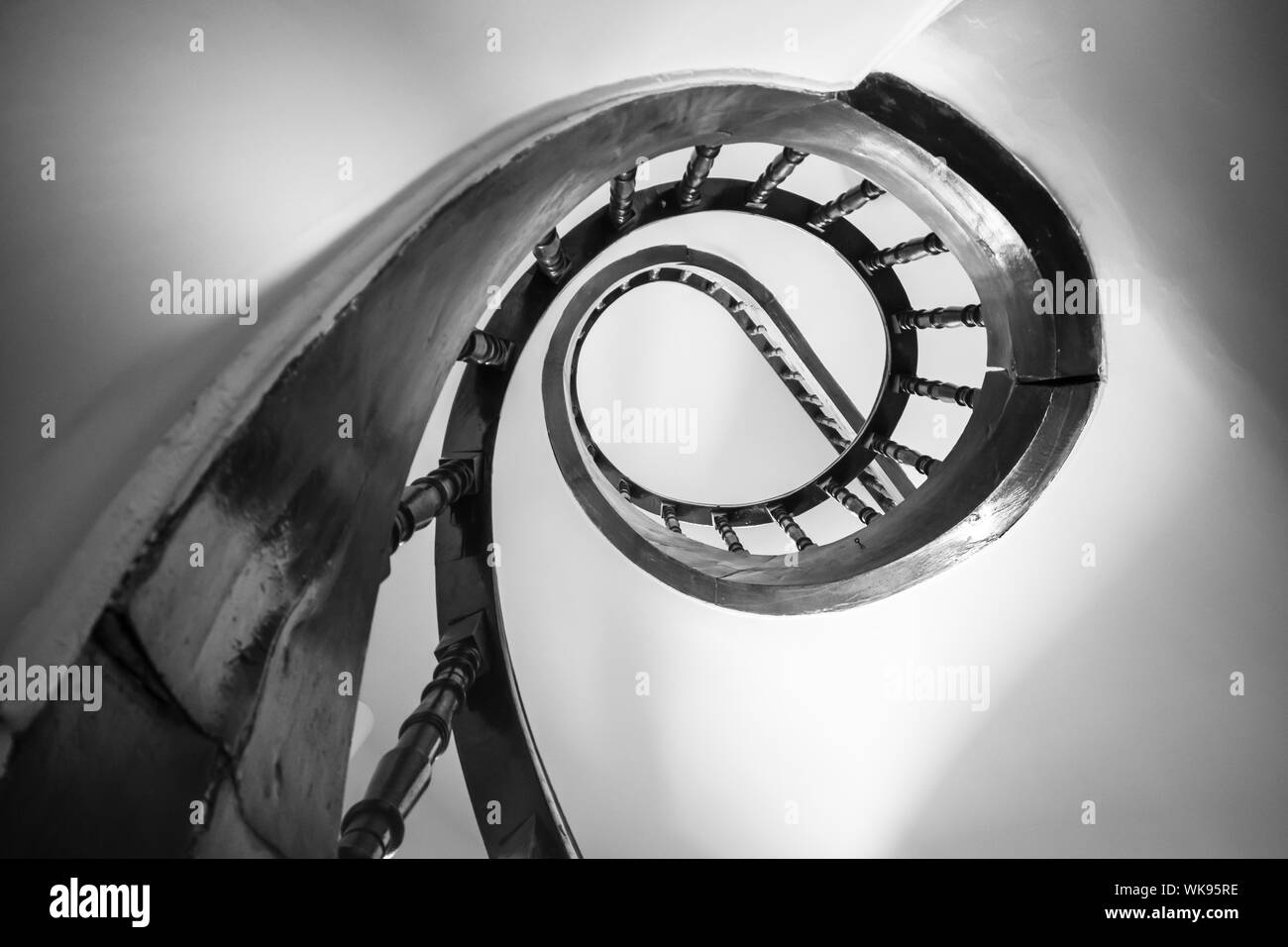 Spiral staircase, black and white Stock Photo Alamy
