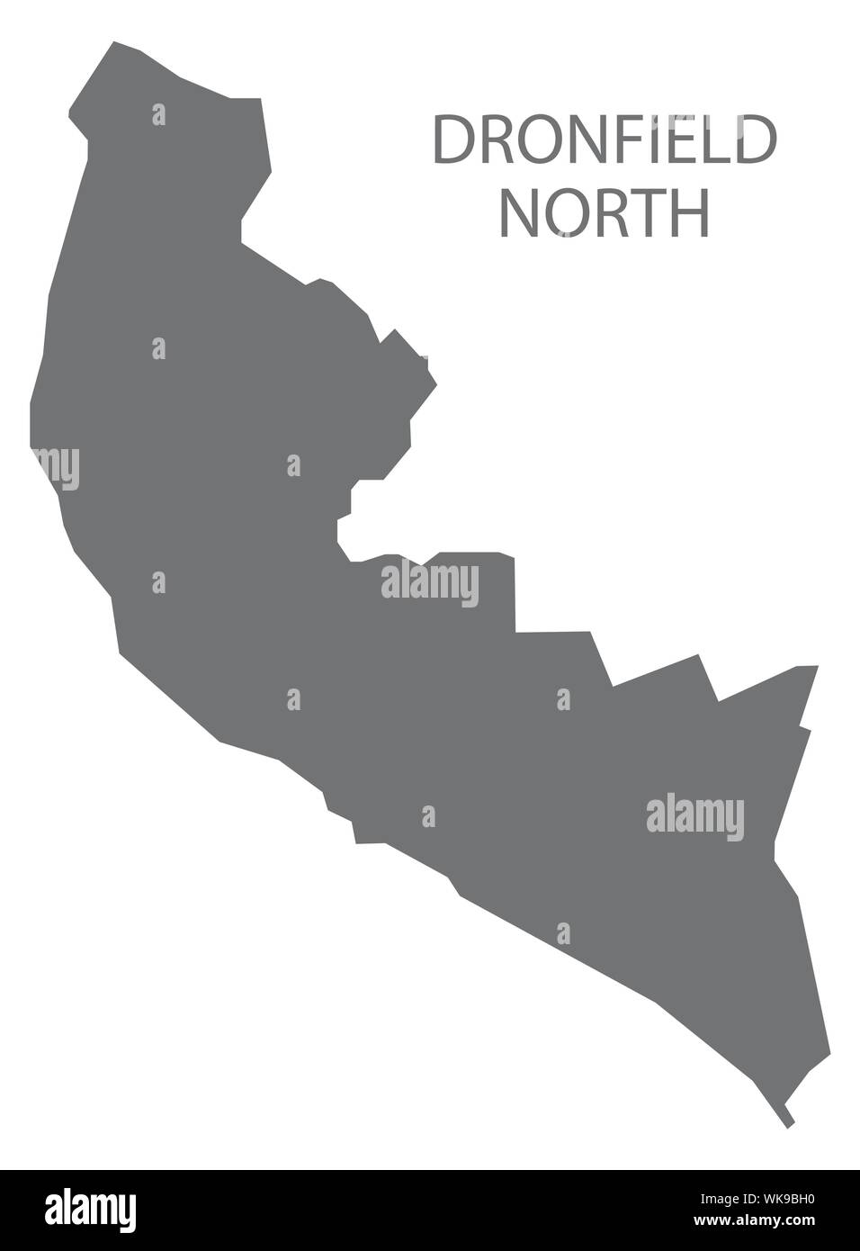 Dronfield North grey ward map of North East Derbyshire district in East