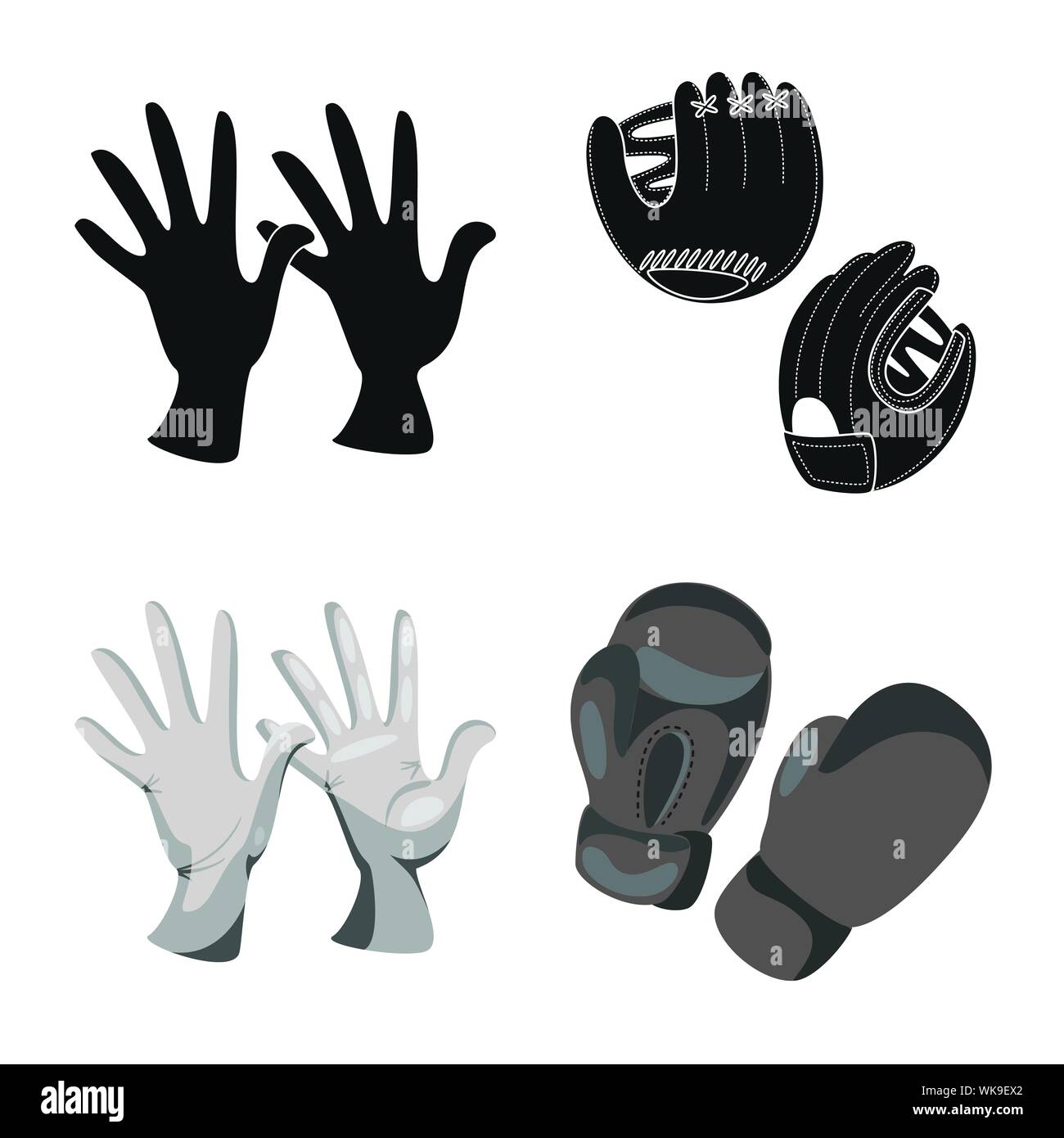 Vector illustration of silhouette and safety icon. Set of silhouette and comfort stock symbol for web. Stock Vector