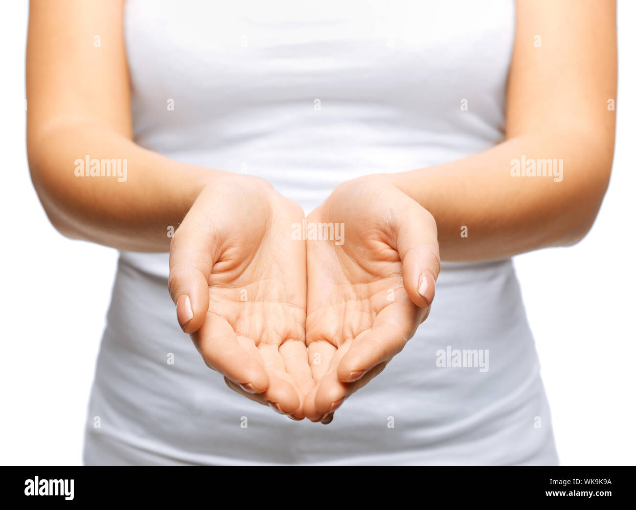 womans cupped hands Stock Photo - Alamy