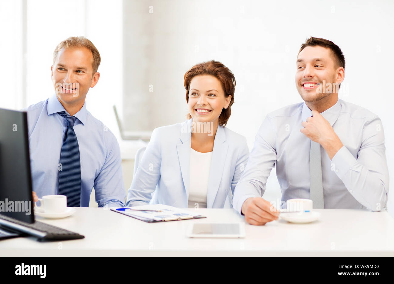 business team discussing something in office Stock Photo