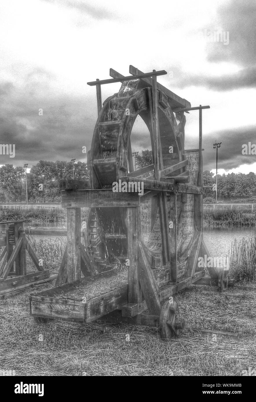 Water Wheel By River Stock Photo Alamy