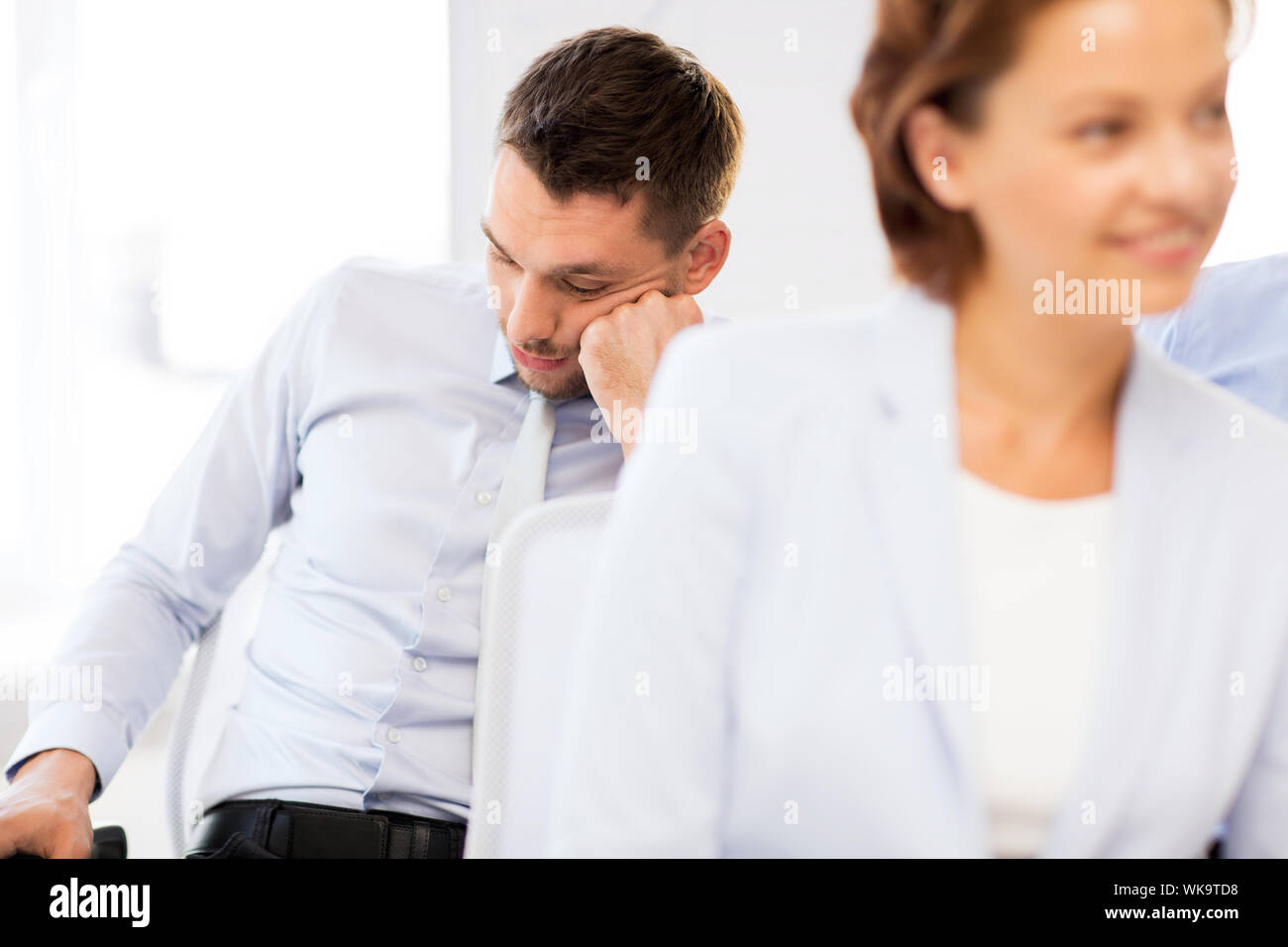 tired businessmen sleeping on conference Stock Photo - Alamy - Sleeping Well Tonight For A Conference