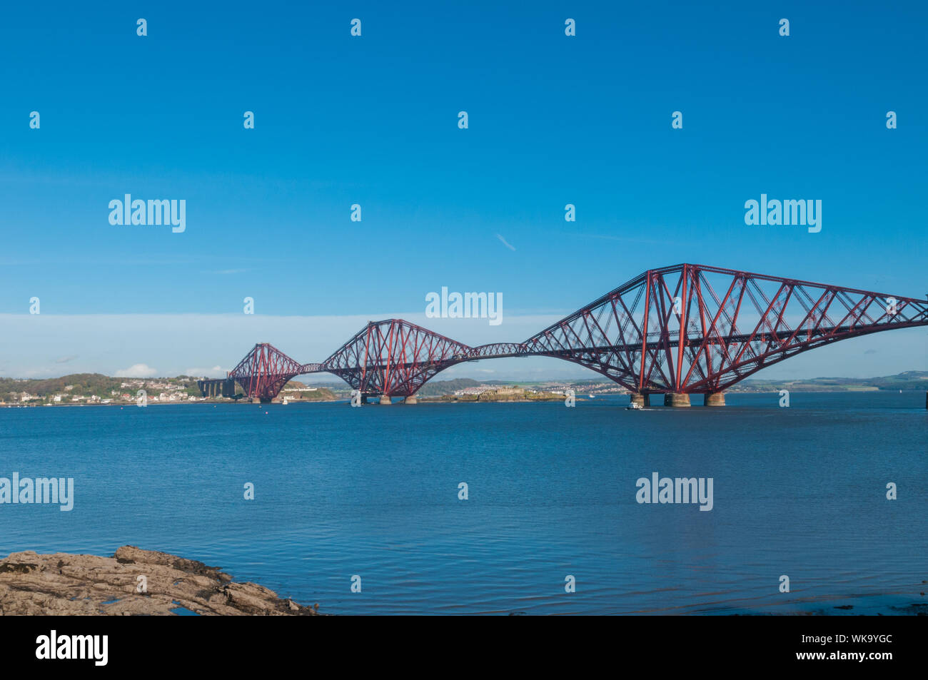 Forth Rail Bridge over the River Forth from South Queensferry Edinburgh Scotland Stock Photo