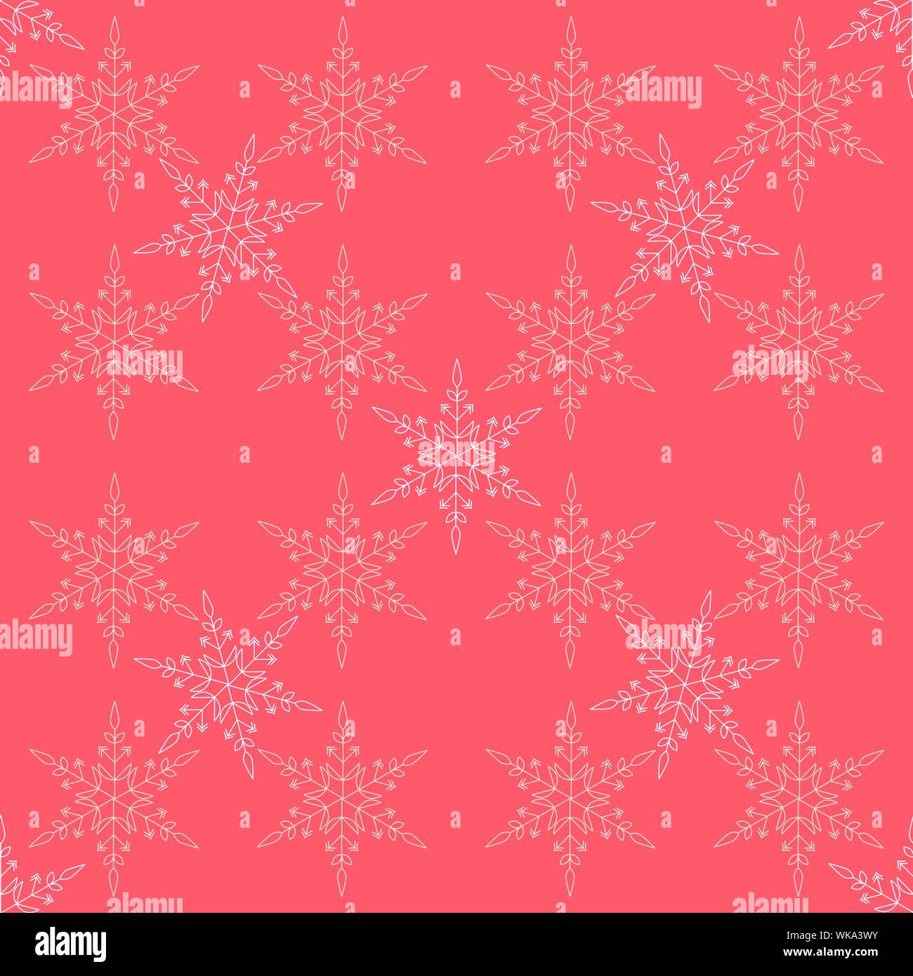 Vector Christmas seamless pattern with snowflakes for packaging, wallpaper illustration. Stock Vector