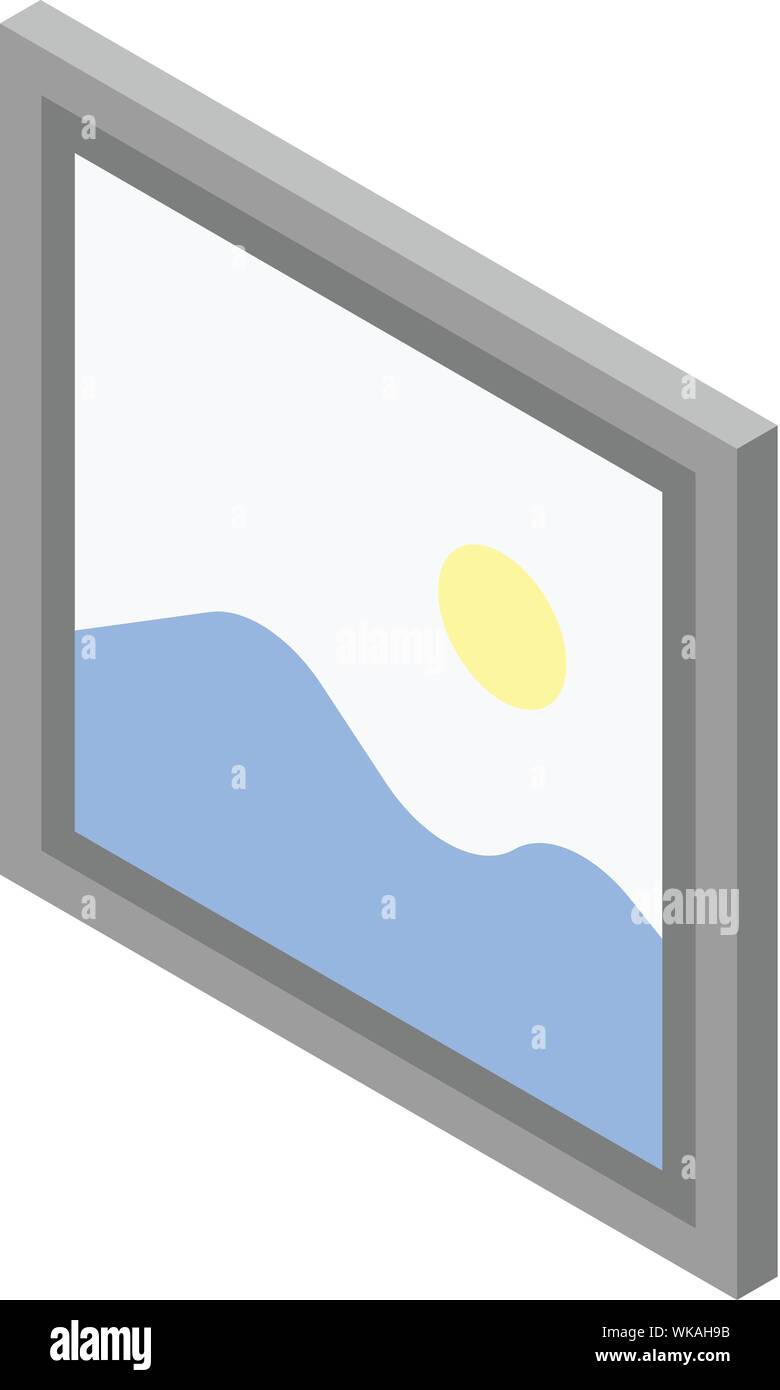 Wall picture icon, isometric style Stock Vector