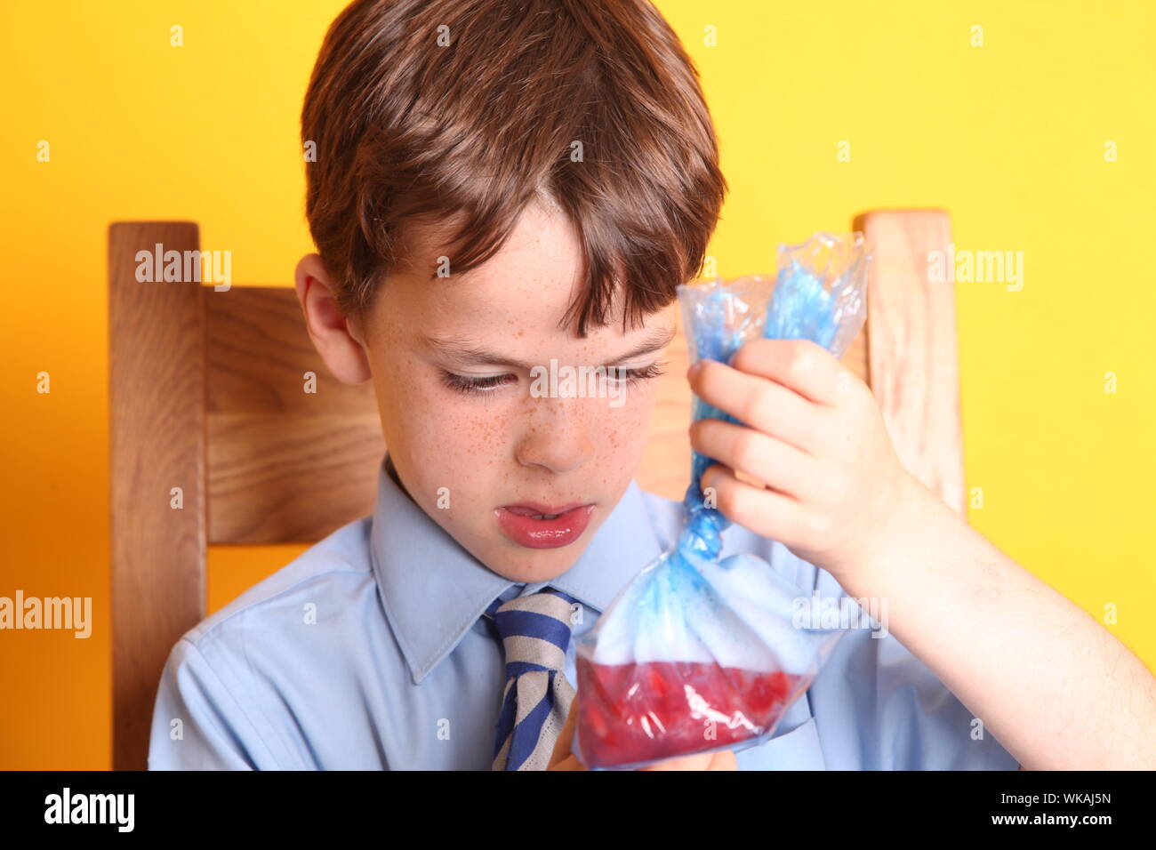 Extracting DNA from a Strawberry Science Experiment with Young Boy in