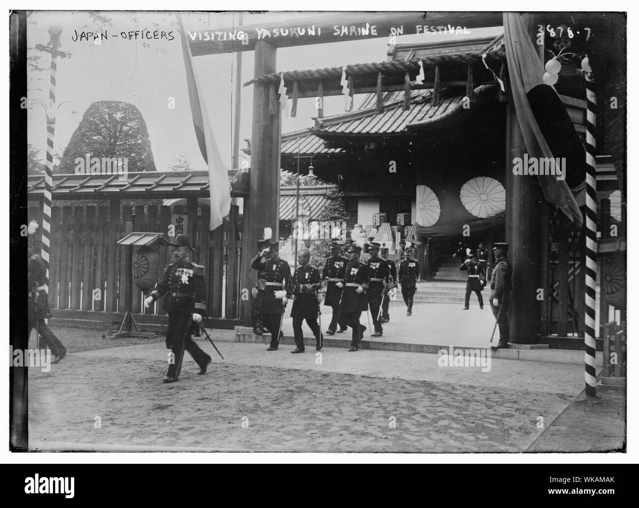 Japan - Officers visiting Yasukuni Shrine on festival Stock Photo
