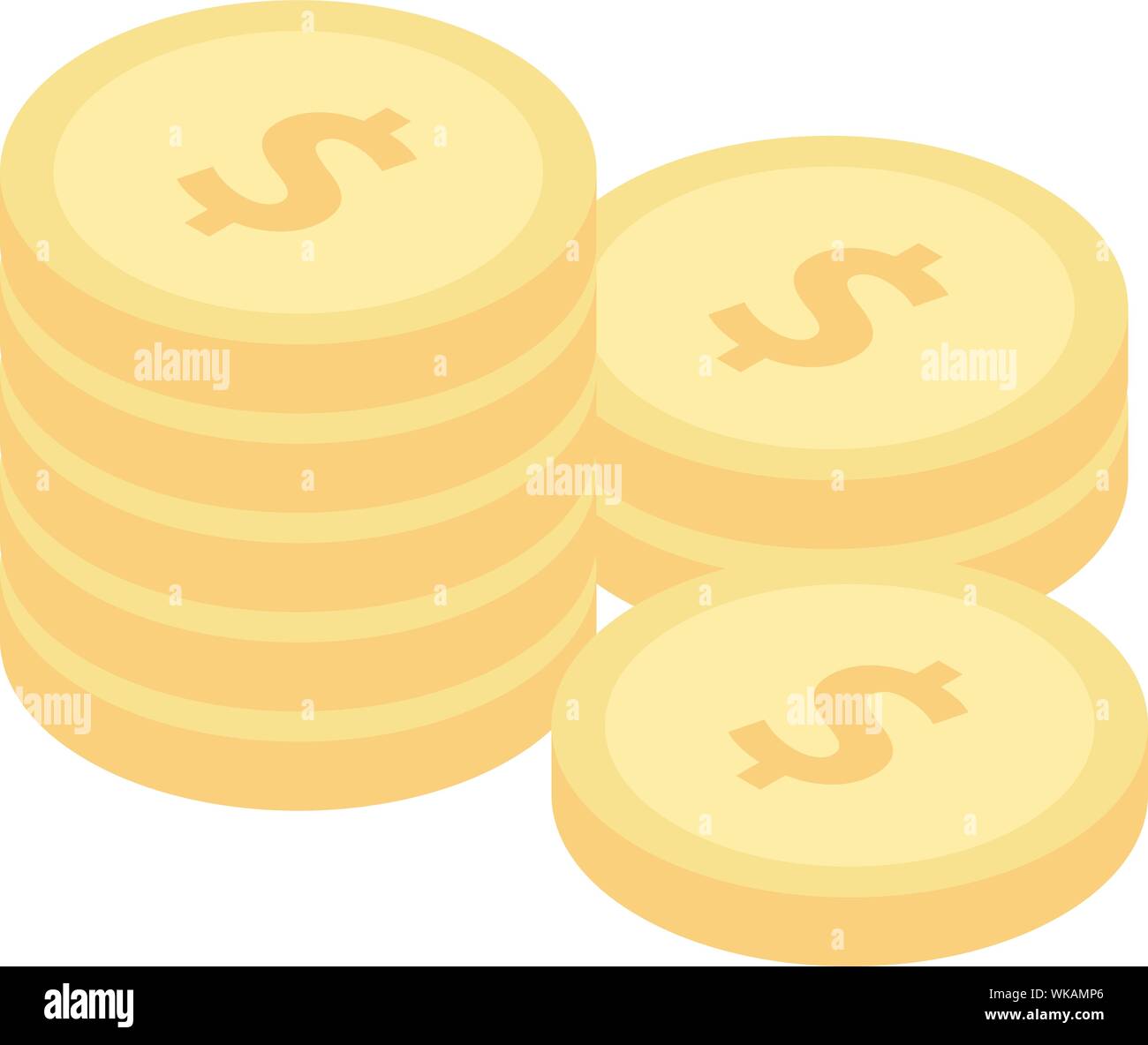 Many 3d golden coins Stock Vector Images - Alamy
