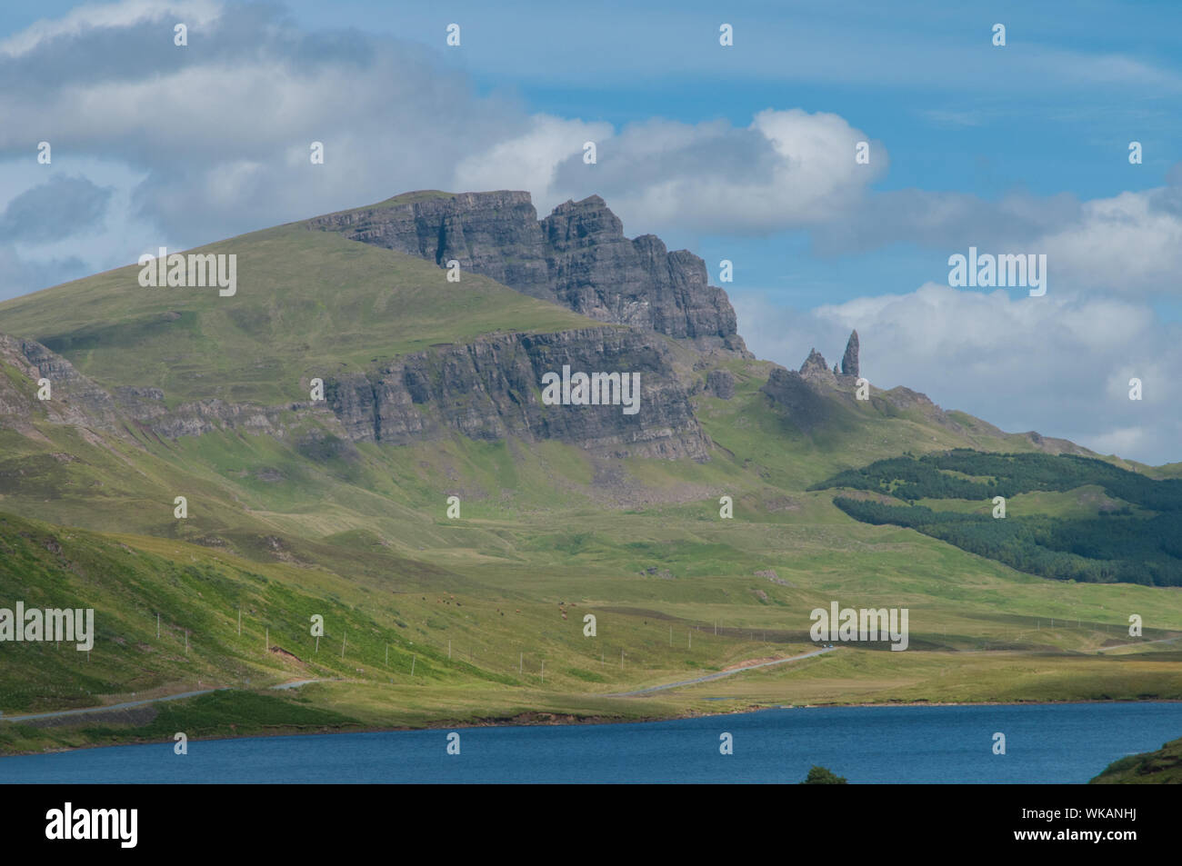 Loch Leathan and the Storr & Old Man of Stor nr Portree Isle of Skye Highland Scotland Stock Photo