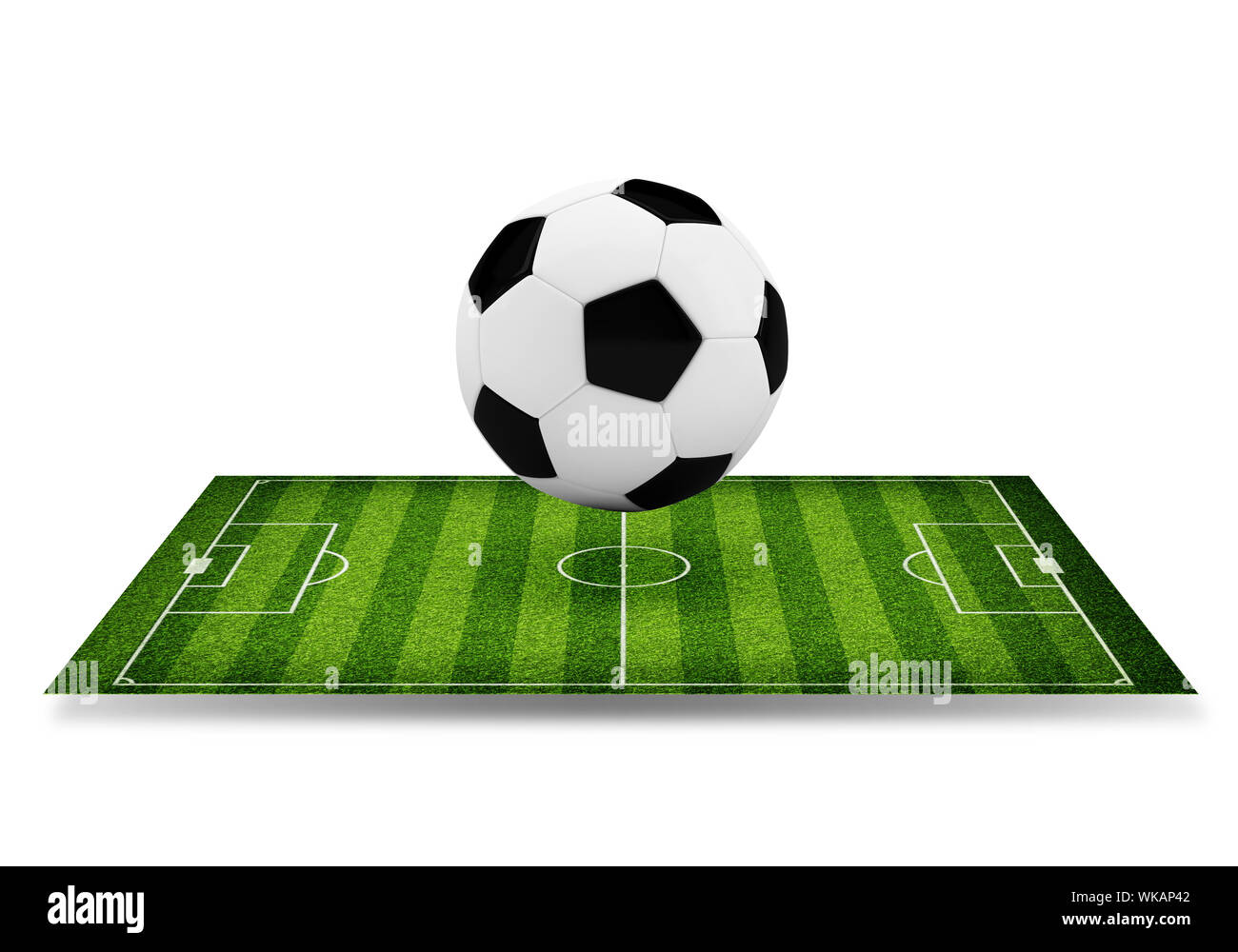 Empty football field with markup. Sports Concept Stock Photo