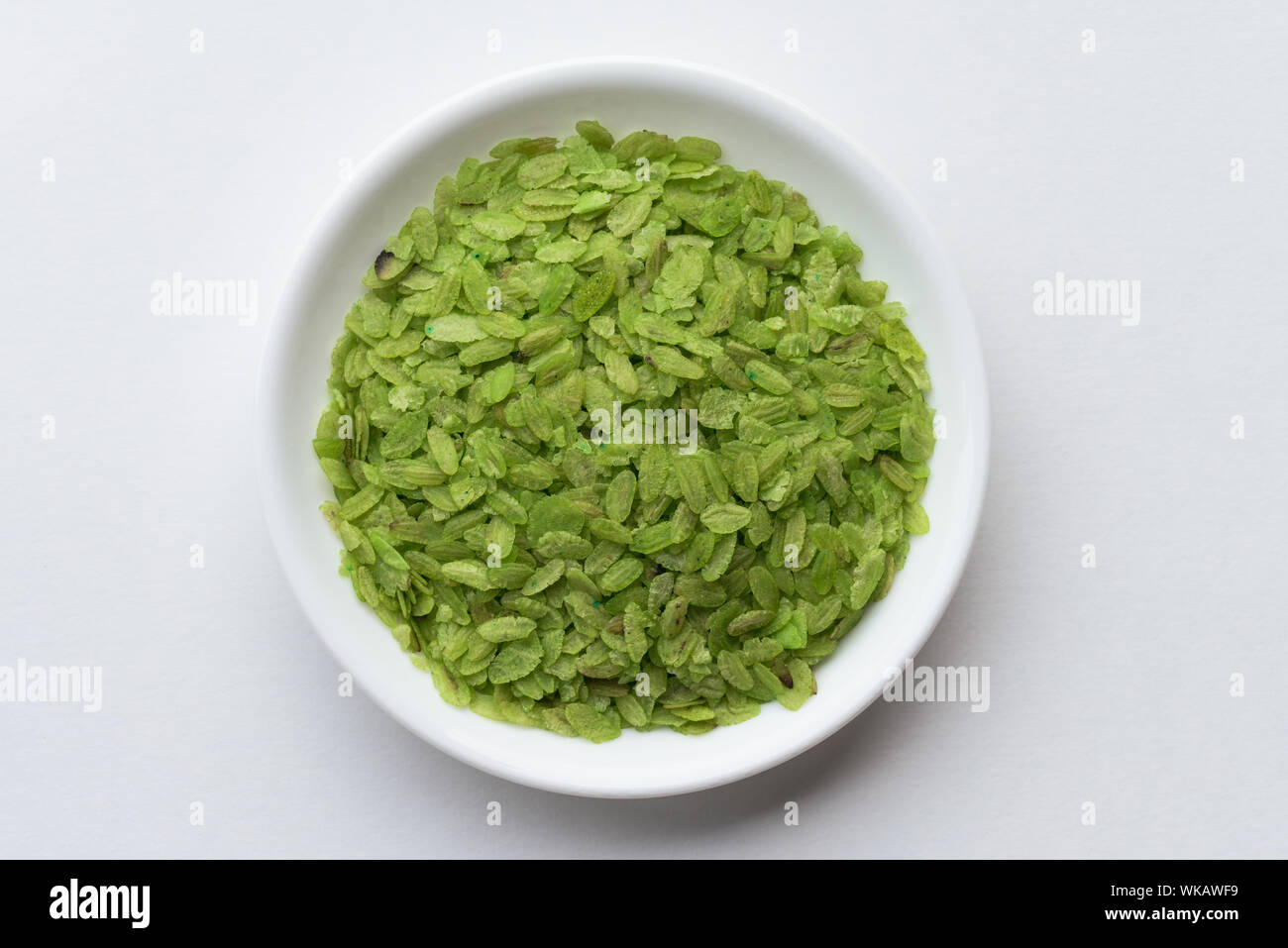 High Angle View Of Rice Flake In Bowl Stock Photo