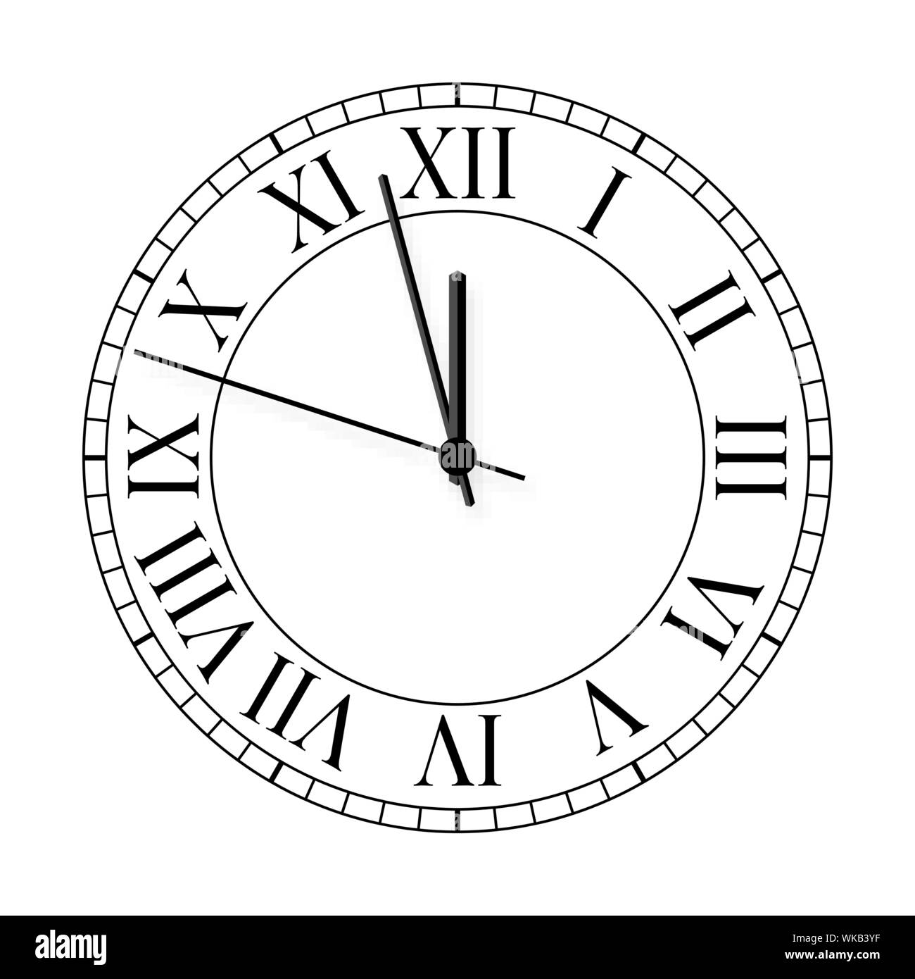 Old clock on white background. Vector illustration Stock Vector Image ...