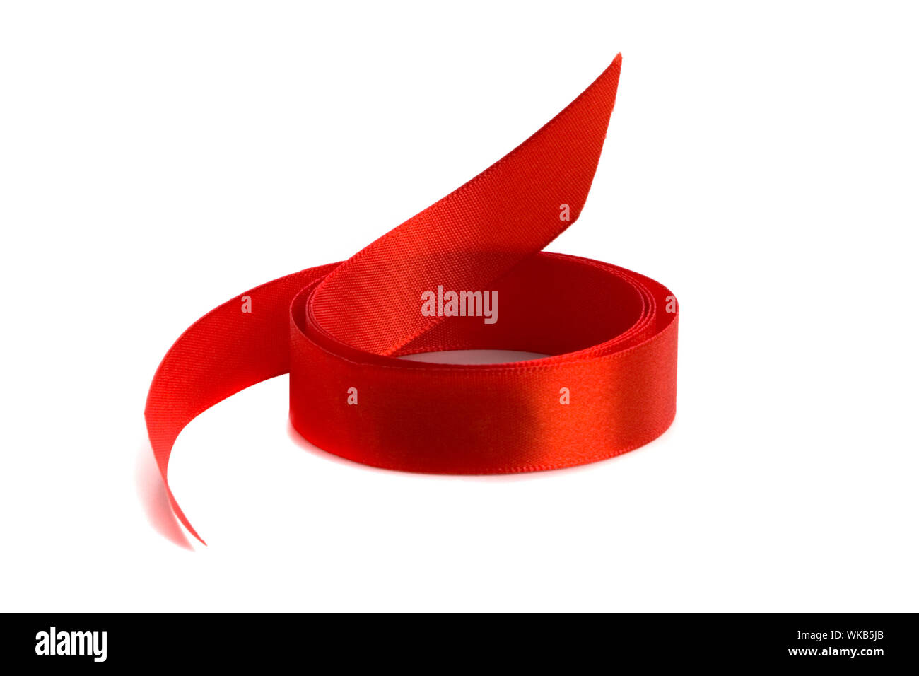 red satin ribbon isolated on white background Stock Photo - Alamy